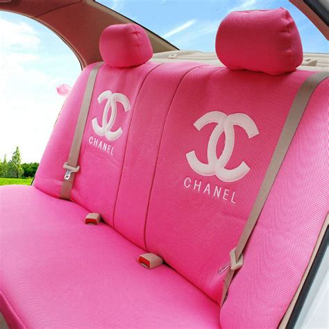 Girly Car Accessories: Pink Car Seats with Chanel Logos 